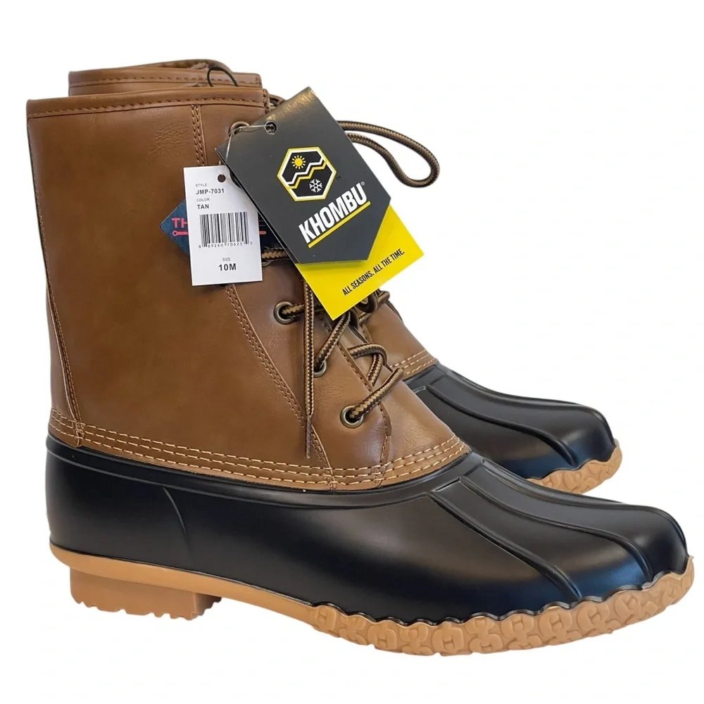 KHOMBU Thermolite Fleece Lined Waterproof Duck Boots Men’s Size 10 M NWT
